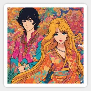 Cool Anime Girl Squad Cute and Colorful Magnet